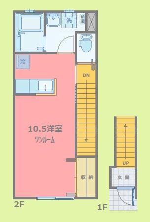 メゾンヴィステリオ(ワンルーム/2階)の間取り写真