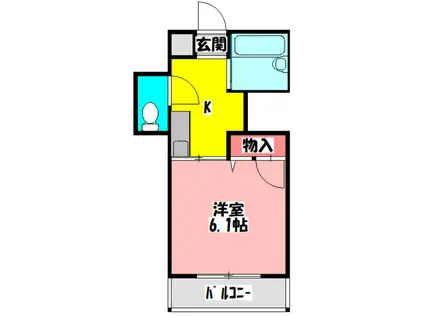ニューハイツ桜IV(1K/2階)の間取り写真