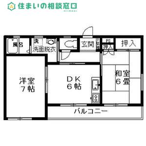 宇野ハイツ(2DK/2階)の間取り写真