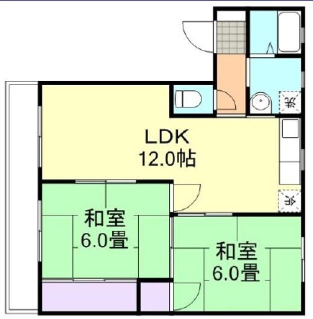 エトアール吉浦(2LDK/1階)の間取り写真
