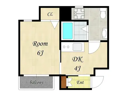 COLORZ帝塚山東(1DK/1階)の間取り写真