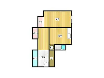 メゾン西山町(1DK/2階)の間取り写真