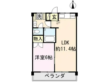 マルシンハイツ(1LDK/3階)の間取り写真
