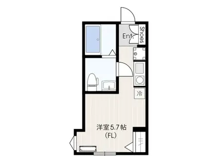 横浜山手アパートメント(ワンルーム/1階)の間取り写真