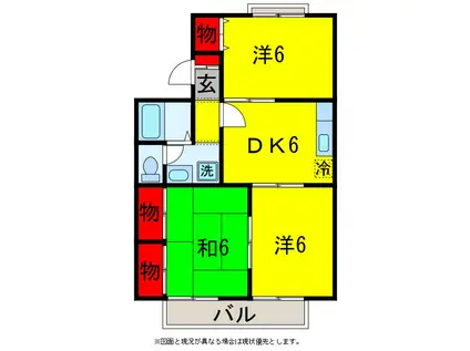 エクレール五井西(3DK/2階)の間取り写真