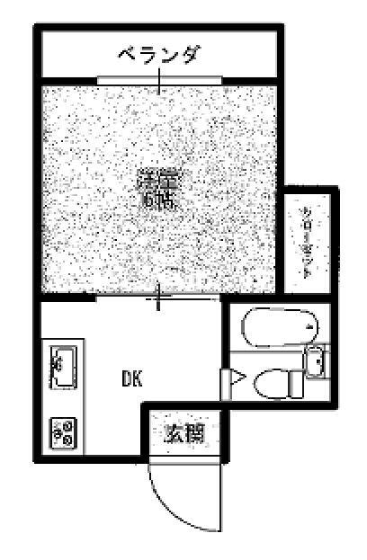 パークサイドビルマンション(1DK/3階)の間取り写真