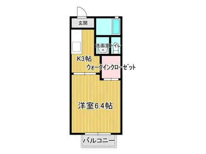 シャーメゾンユタニ(1K/2階)の間取り写真