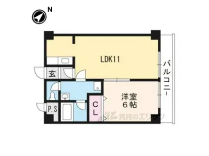 ジュネス堅田(1LDK/2階)の間取り写真