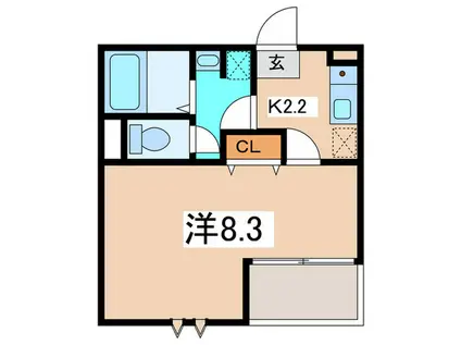 ゆいの木杉田(1K/1階)の間取り写真