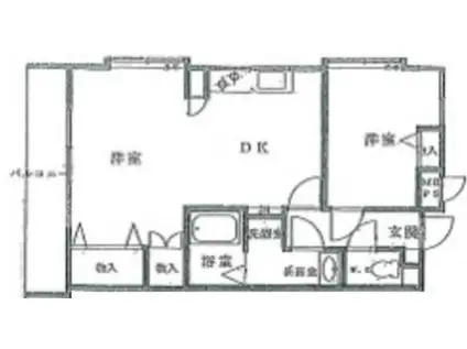 三愛西一之江マンション(2DK/4階)の間取り写真