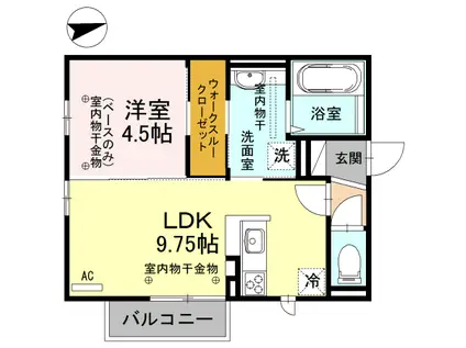 レオンAKI(1LDK/2階)の間取り写真