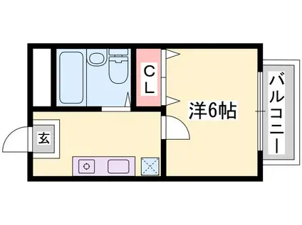 藤井第2ハイツ(1K/2階)の間取り写真