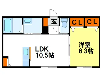 シャーメゾン和(1LDK/2階)の間取り写真