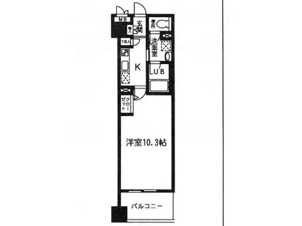 ロイヤルメドゥ北戸田(1K/3階)の間取り写真