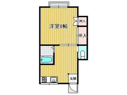 デパールA(1DK/1階)の間取り写真