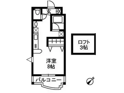 セレクトルームミキ(ワンルーム/4階)の間取り写真