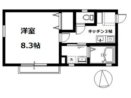 テスタ岡田(1K/2階)の間取り写真