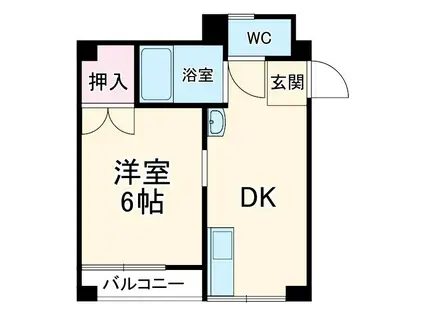 ビラ三秋(1DK/2階)の間取り写真
