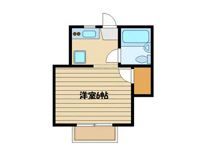 スカイヒルズ(1K/2階)の間取り写真