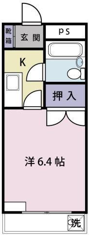 冨士ハイツ(1K/1階)の間取り写真