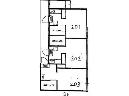 サンドビレッジ小平(1K/2階)の間取り写真