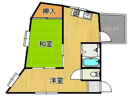 コスモス館(1LDK/3階)の間取り写真