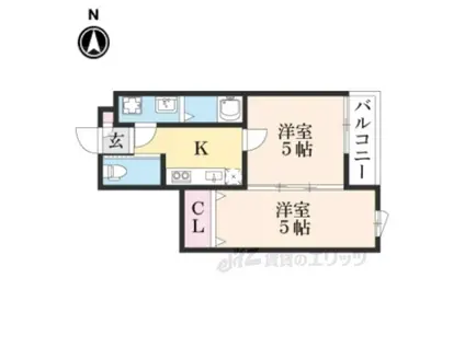 ベレーザ西陣Ⅰ(2K/3階)の間取り写真