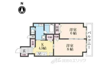 CASA花車(2DK/3階)の間取り写真