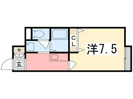 レオネクストベルニナ(1K/1階)の間取り写真