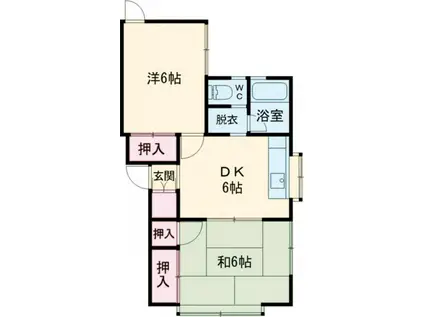 タウンコートみゆきI(2DK/2階)の間取り写真