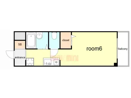 サザン篠原(ワンルーム/1階)の間取り写真