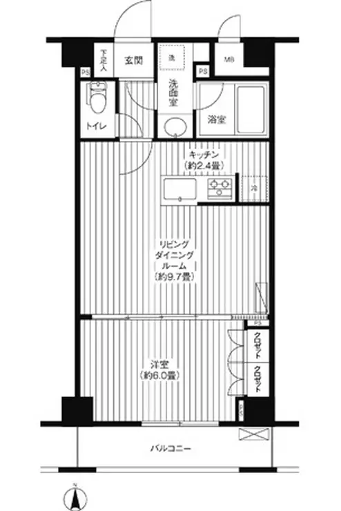 グランハイツ東新宿 4階階 間取り