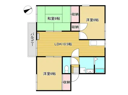 鹿児島県薩摩郡さつま町 2階建 築30年(3LDK/2階)の間取り写真