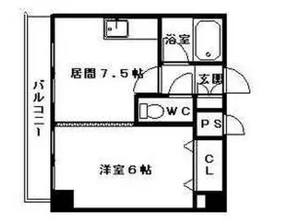 コスモス東札幌(1DK/8階)の間取り写真