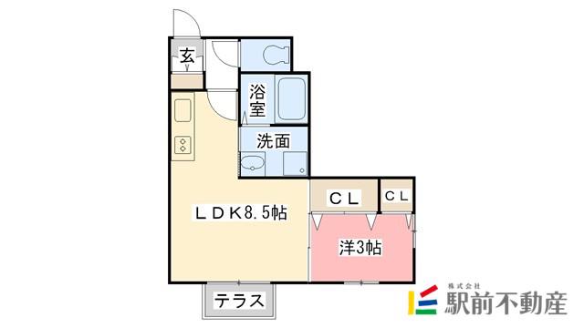 シャルムハウスひかり(1LDK/1階)の間取り写真