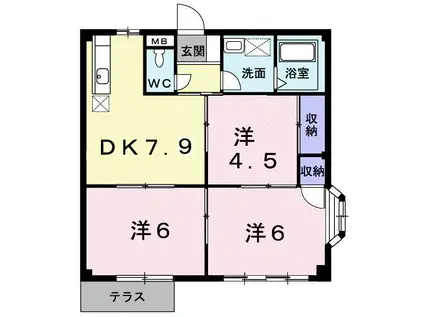 プレジデントハイツ近藤(3DK/1階)の間取り写真