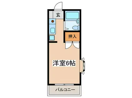 ミナミ・アパ-トB(ワンルーム/2階)の間取り写真