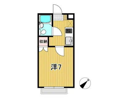 フォンティーヌ21(1K/2階)の間取り写真