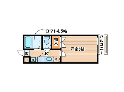 アーバンシティ西多賀(1K/2階)の間取り写真