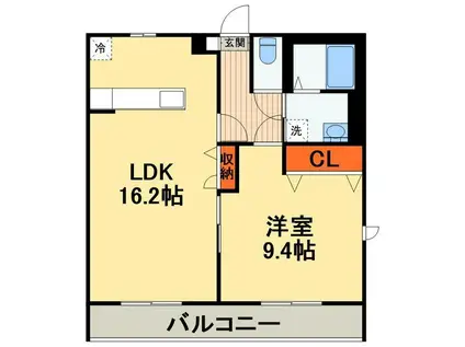 ビエナ青木(1LDK/3階)の間取り写真