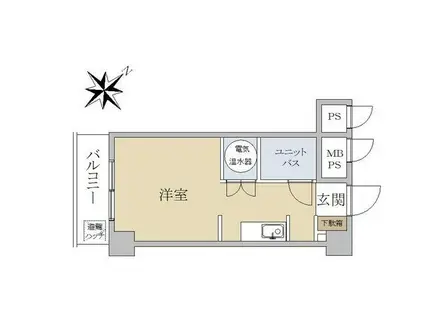銀座永谷タウンプラザ(ワンルーム/4階)の間取り写真