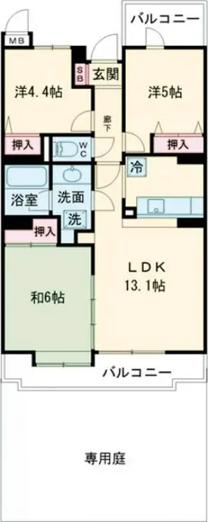 ダイアパレス青梅新町 1階階 間取り