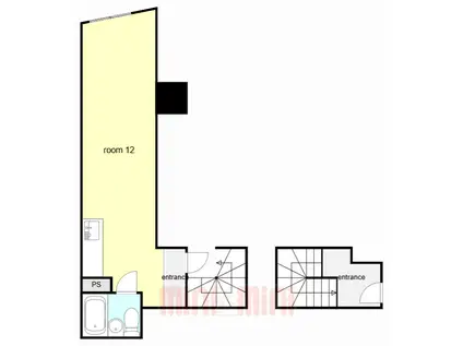 湊川公園パークハウス(ワンルーム/1階)の間取り写真
