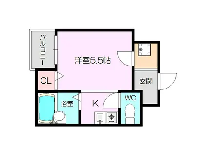 アークマンション(1K/2階)の間取り写真