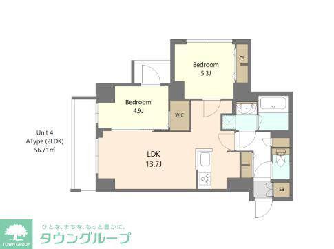 S-RESIDENCE高島平ASOLEA(2LDK/4階)の間取り写真