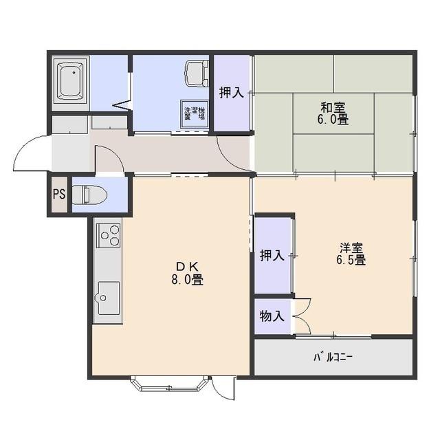 シャタレイ日吉(2DK/1階)の間取り写真
