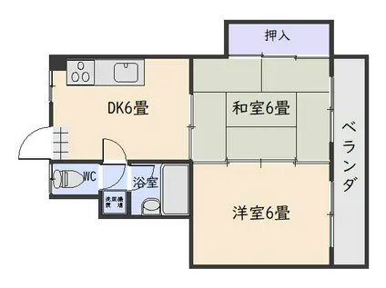 山下ハイツ(2DK/3階)の間取り写真