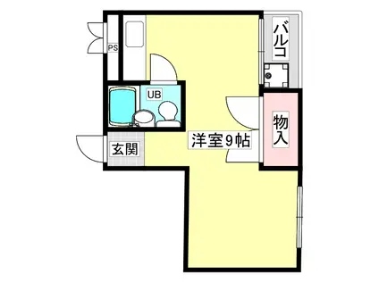 ハイム能登(ワンルーム/1階)の間取り写真