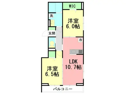 FOREST・K(2LDK/3階)の間取り写真