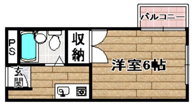 クローバーMオザキA(1K/2階)の間取り写真